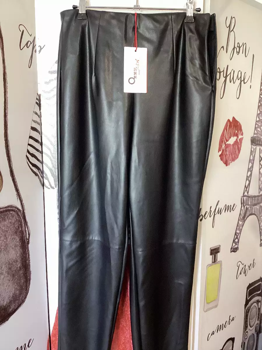 Leggins similicuir noir taille haute