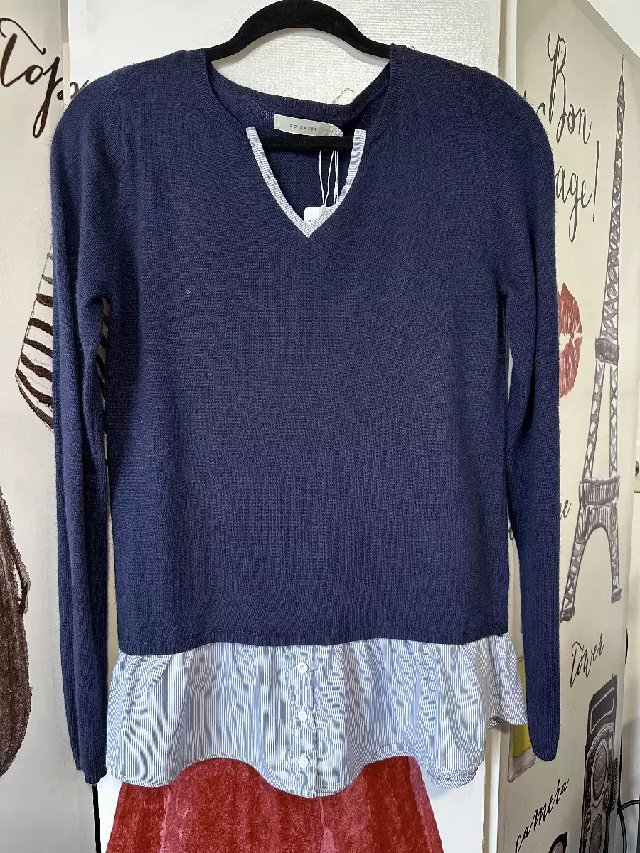 pull-chemise bleu marine Taille S (36/40)