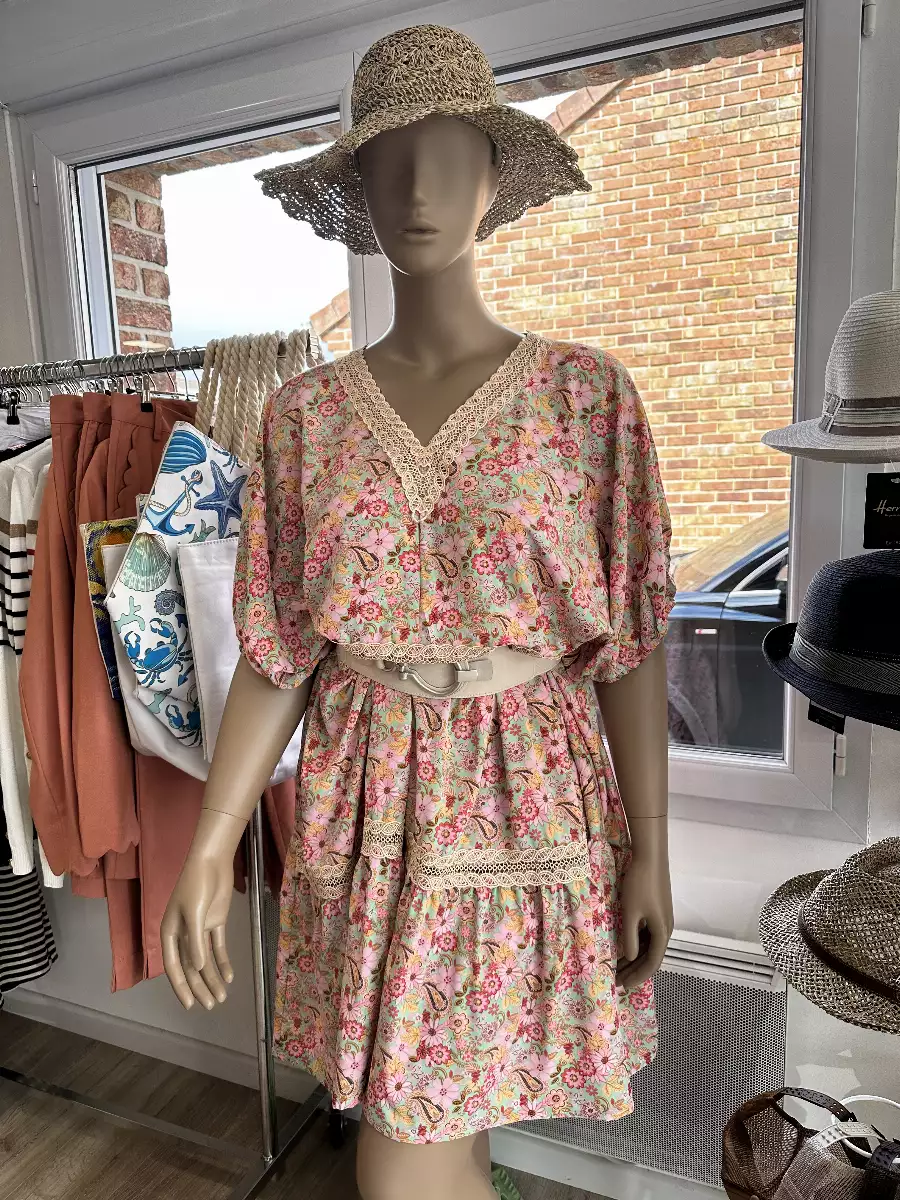 Commandez votre Robe boheme rose chez Isabelle Boutique a MAMETZ